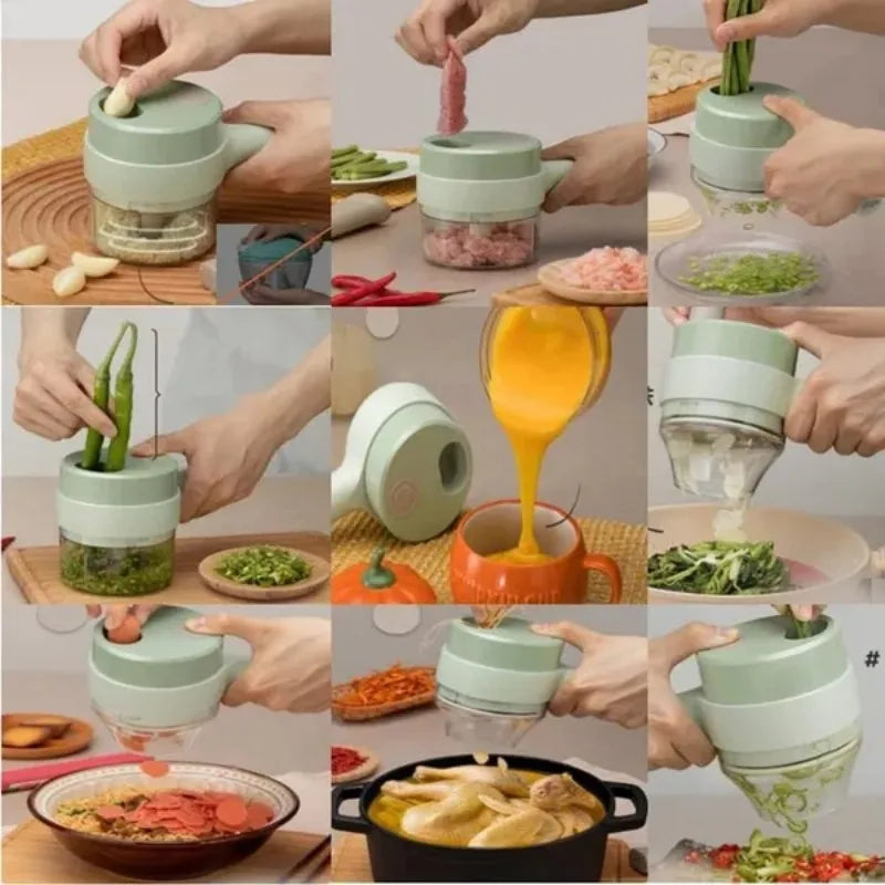 Multifunctional 4-in-1 Electric Vegetable Cutter