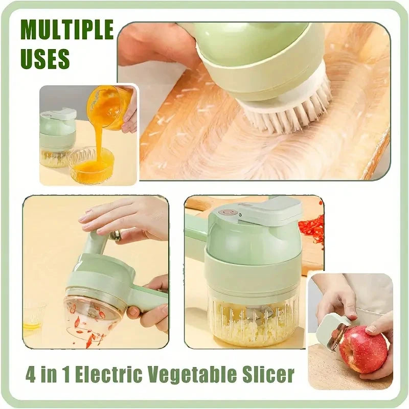 Multifunctional 4-in-1 Electric Vegetable Cutter